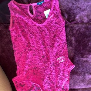 Brand new with tags pink lace bodysuit!